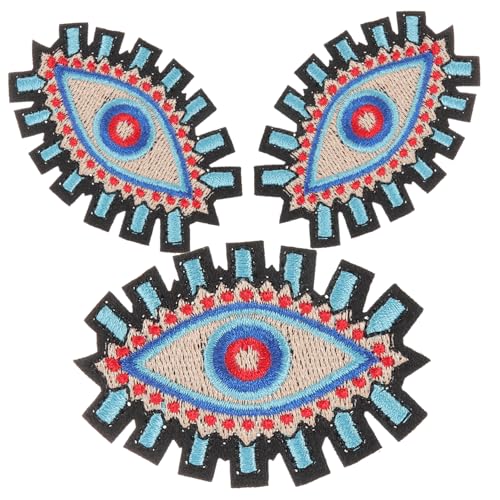 LALAFINA 3 Stück Evil Eye Patch Kompakte Hutflicken Pailletten Zum Aufnähen Bestickte Patches Zum Aufnähen Augenklappen Applikations Patch Evil Eye Bestickter Patch Evil Eye von LALAFINA