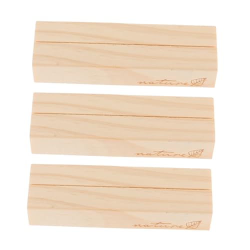 LALAFINA 3St Geschäftskartenhalter Anzeige Tisch Zahlen hochzeitsdeko papierklammer wohnraumdeko Holzdekoration hochzeitdeko Präsentationssockel aus Holz Basis für Fotoclips aus Holz von LALAFINA