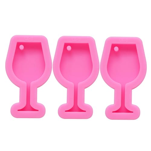 LALAFINA 3er Set Silikonform Goblet Cup Schlüsselanhänger Gießform Für Epoxidharz Mit Loch DIY Hochglanzbecher Schlüsselanhänger Gussformen Für Bastelprojekte von LALAFINA