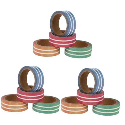 LALAFINA 3sets Washi-tape Zeitschriftenbedarf Malerband Aus Papier Zubehör The Washi Tape Farbiges Klebeband Buchstaben Aufkleber Planer-ornament Planer Liefert Japanisches Papier 4rolls*3 von LALAFINA