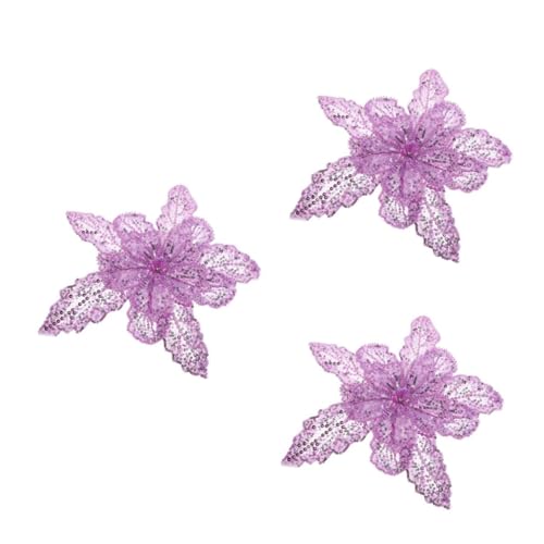 LALAFINA 3st Pailletten-perlendekoration Floral Gestickte Applikation Wulstige Spitzenapplikation Gestickte Paillettenapplikation Perlenblumenapplikation Lavender Polyester von LALAFINA