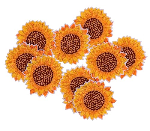 LALAFINA 4 Sätze Banner Blumenflecken Gestrickte Aufkleber Erweiterbare Möbel Sticken Weiß Quadratische Backformen Bestickt Stoff Charm-aufkleber Retro Heißschmelzkleber Yellow 10 Stück * 4 von LALAFINA