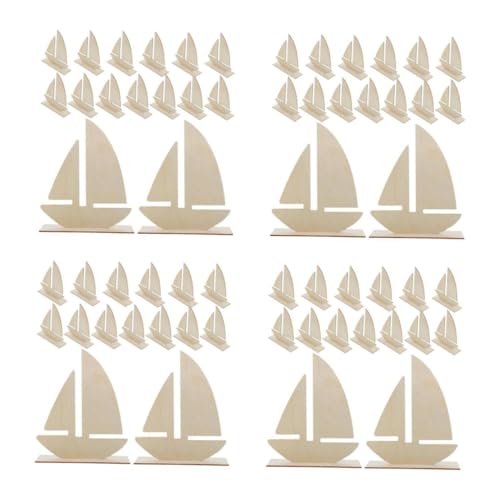 LALAFINA 4 Sätze Segelboot-malschablone Marinehandwerk Pvc- Segeldekorationen Wohnkultur Deko-ideen Für Segelboote Meeresdekorationen Segelboot-bastelbedarf Holz Beige 15 Stück * 4 von LALAFINA