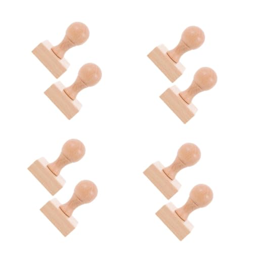 LALAFINA 4 Sätze Stempel Für Kinder Kreative Bastelstempel Kreativer Journalstempel Tagebuch-holzstempel Handgefertigte Holzstempel Dekorative Bastelstempel Hölzern Beige 2 Stück * 4 von LALAFINA