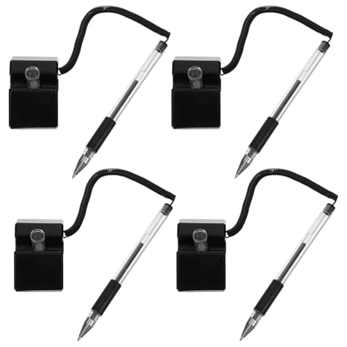 LALAFINA 4 Stück Büro-Gelstift Stift bleiben Desktop-Gel-Tintenstift Zeichen Gäste buchen Stift multi kugelschreiber schreibkladde Tischstift Drehstift Tisch stehender Stift Plastik Black von LALAFINA