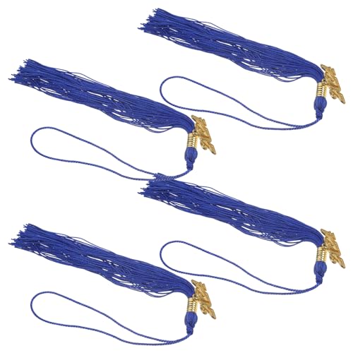 LALAFINA 4 Stück Graduierungskappe Quasten Abschlusshut Für Erwachsene Abschlusskappe Und Schärpe Abschlusskappen-tags Abschlussbanner Abschlusskappe Mit Goldener Quaste Polyester Blue von LALAFINA