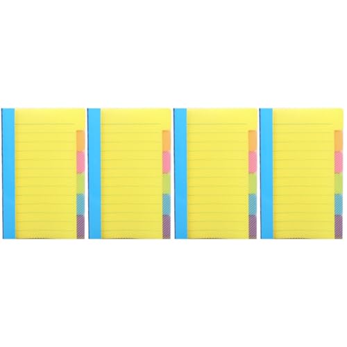 LALAFINA 4 Stück Haftnotizbuch schreibwaren notepad stickern sticker aufkleber stickers Klebestreifen Halter für Schreibtisch Pastell Notizblöcke aus Papier Notizblock für Zuhause pp Yellow von LALAFINA