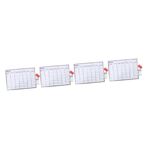 LALAFINA 4 Stück Magnetischer Monatsplaner Shaker Notizblock-Kalender sausen Splitter büromaterial bürozubehör pet kühlschrank Monatskalender trocken abwischbar Kalender-Whiteboard pp Weiß von LALAFINA