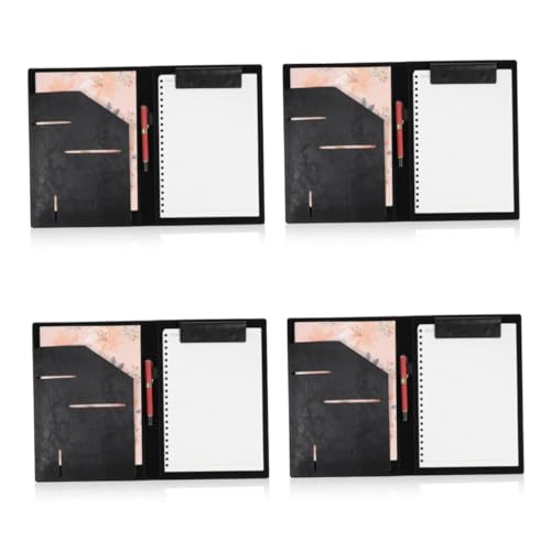 LALAFINA 4 Stück Ordner Notizblöcke Binder Clips Binder Buch Folio Dokumenten Organizer Zwischenablage Portfolio Notebook Portfolio Ordner Organizer Geschäftsordner Für von LALAFINA