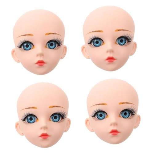 LALAFINA 4 Stück Puppenkopf Zubehör 3D Modellkopf 3D Puppenmodellkopf DIY Gelenk Puppenkopf DIY Puppenzubehör 3D Modell Für DIY Fälschungspuppenkopf DIY Puppenkopf Kinderspielzeug von LALAFINA