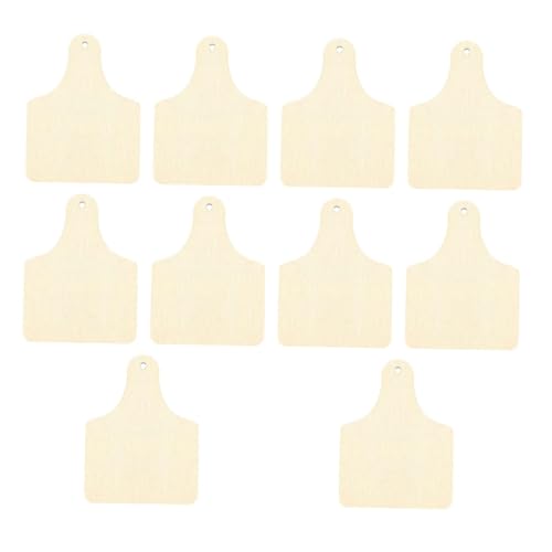 LALAFINA 40 Stück Holzetikett personalisierte+ personifizierte bastelkasten dekoratives Tablett Brettplatte Unfertige Holzscheiben selber machen leeres Holzschild Khaki von LALAFINA