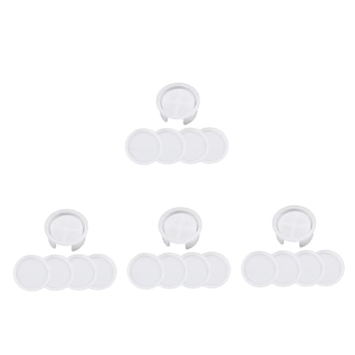 LALAFINA 4sets Untersetzer Silikonform Ornamentformen Für Epoxidharz Harz-untersetzer-formen Aus Silikon Runde Silikonformen Schalenform Aus Silikon Silikonplattenform Kieselgel Weiß 5pcs*4 von LALAFINA