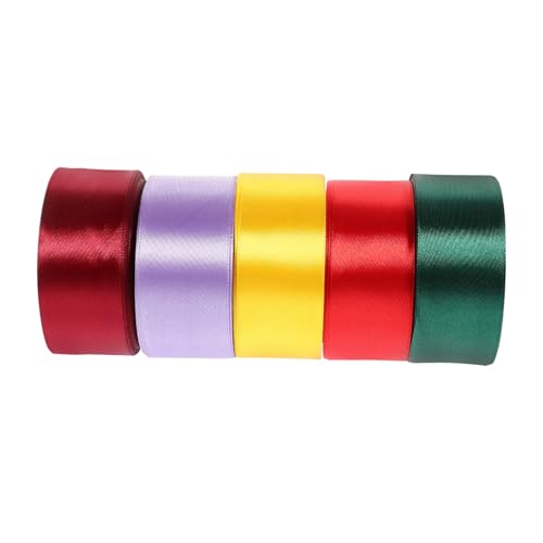 LALAFINA 5 Rollen 4 Cm Breites Satinband Kranz Bastelband Festival-hochzeitsband Blumenstraußband Weihnachtsverpackungsband Satinband Breit Partyband Verpacken Wickelband Polyester von LALAFINA