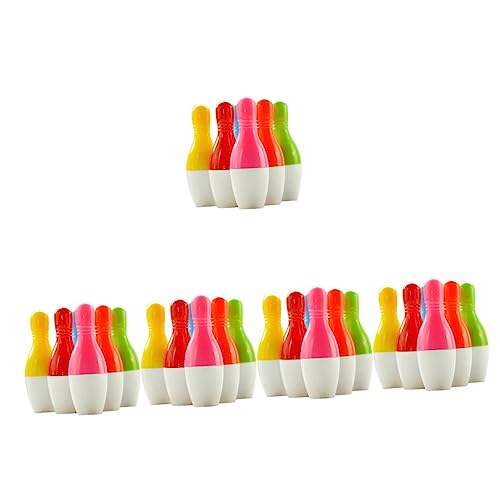 LALAFINA 5 Sätze Einziehbarer Bowling-stift Bowling-tintenstifte Mini-bowling-pins Tipp Neuheitstifte Zappeln Zappelstifte Punkt Stifte Kugelschreiber Flair-stifte Plastik 20 Stück * 5 von LALAFINA