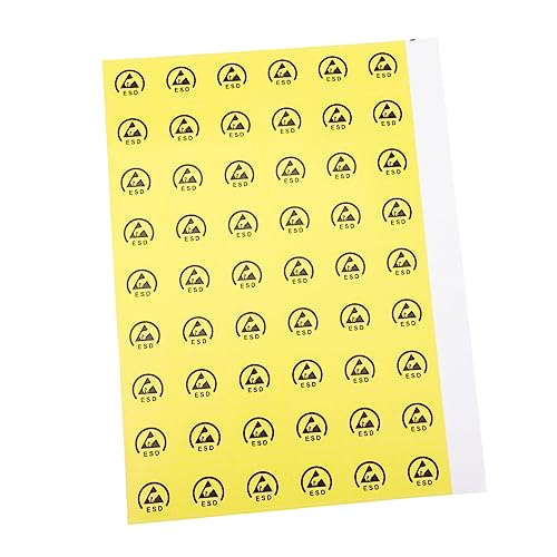 LALAFINA 5 Sätze Statische Aufkleber Etikett Geräte Aufkleber Nach Nummer Blackout Gefahr Punkt Selbstklebendes Rotes Reflexband Warnaufkleber Elektrostatisch Papier Yellow 200 Stück * 5 von LALAFINA