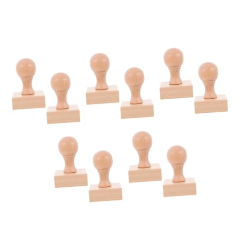 LALAFINA 5 Sätze Stempel Für Kinder Zeitschriftenstempel Selber Machen Handgefertigter Holzstempel Diy Handgemachter Stempel Unterschrift Stempel Logo-stempel Hölzern Beige 2 Stück * 5 von LALAFINA