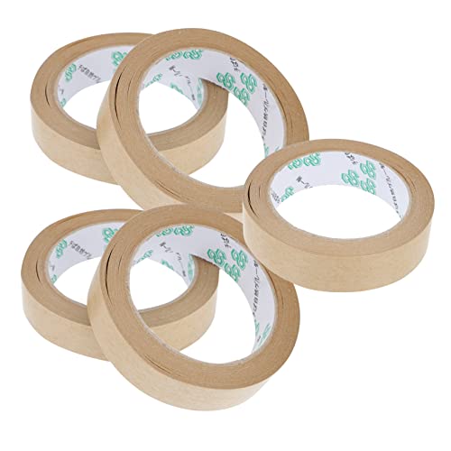 LALAFINA 5 Stk. Klebeband aus Kraftpapier Spender Maskierung Fotoalbumband doppelseitiges klebeband strapazierfähig Dichtband Tür packing tape paketband Kraftpapierbänder Kartonklebeband von LALAFINA