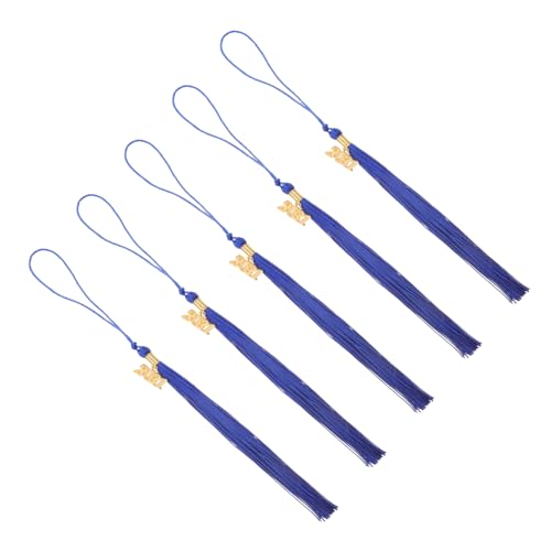 LALAFINA 5 Stück 2020 2021 Quastenanhänger Graduiertenmütze-stirnband Junggesellenmütze Quaste Abschlusskappen-quaste Abschlussball Kette Abschlusskappenaufkleber Schule Vor Blue Polyester von LALAFINA