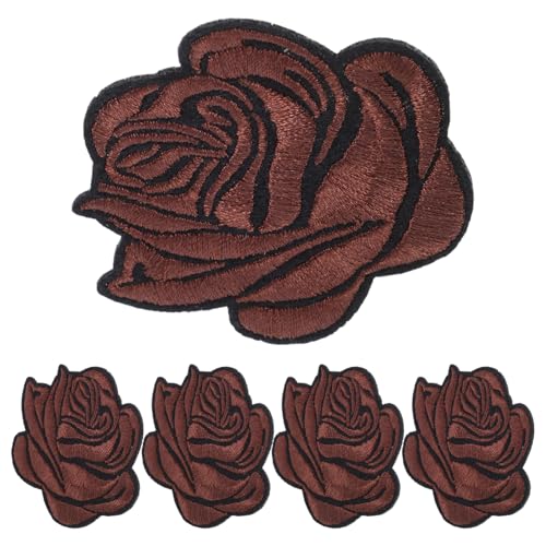 LALAFINA 5 Stück Rosen-Patch Zum Aufnähen Rosen-Stickerei Stoffflicken Kleidungsdesigns Für Jacken Pullover Hüte Schuhe Taschen von LALAFINA