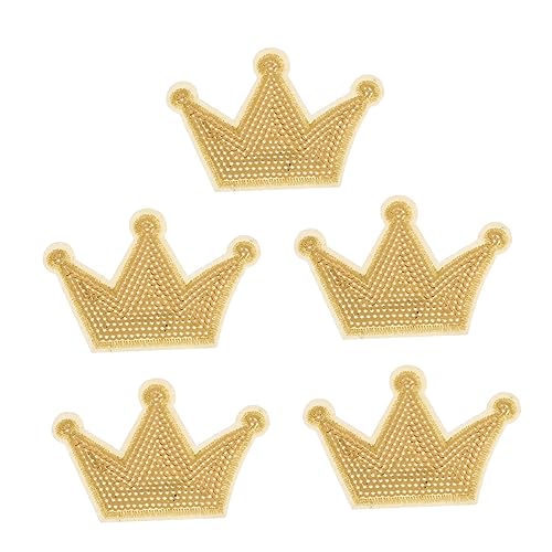 LALAFINA 5 Stücke Gold Crown Pailletten Patches Kleidung Applikationen Nähen Patches von LALAFINA