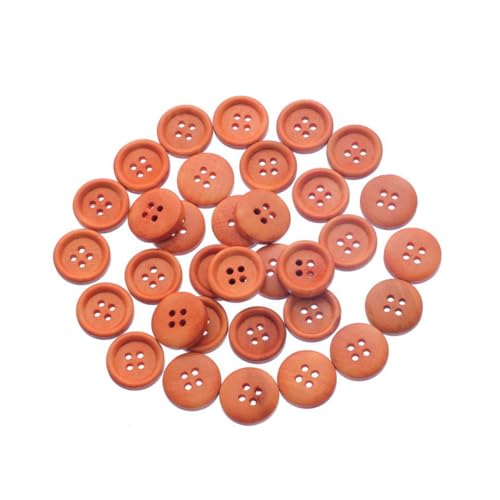 LALAFINA 50 Stück Runde Holzknöpfe 18 Mm Mit 4 Löchern Orange Dünne Druckknöpfe Für Kreative Bastelprojekte Und Stilvolle Kleidungsdekoration Ideal Für DIY Und Handarbeiten von LALAFINA