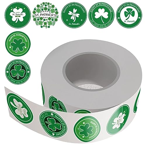 LALAFINA 500 Stück Aufkleber st patricks day abziehbilder Verpackung Punkt weiße Klebeetiketten scrapbooking sticker scrapbook stickers car sticker Kleeblatt Wandtattoo Partybedarf Green von LALAFINA