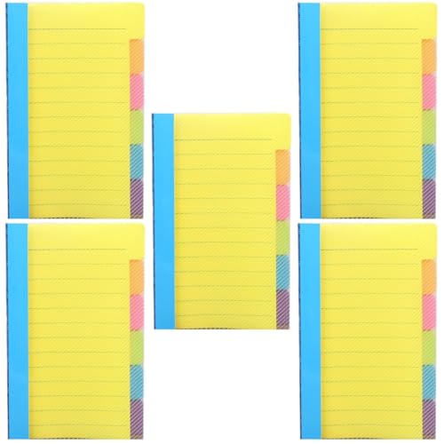 LALAFINA 5St Haftnotizbuch schreibwaren notepad sticker aufkleber stickers stickers zeichenheft Etiketten Klebestreifen Textmarker Pastell Notizblock Notizblöcke aus Papier pp Yellow von LALAFINA