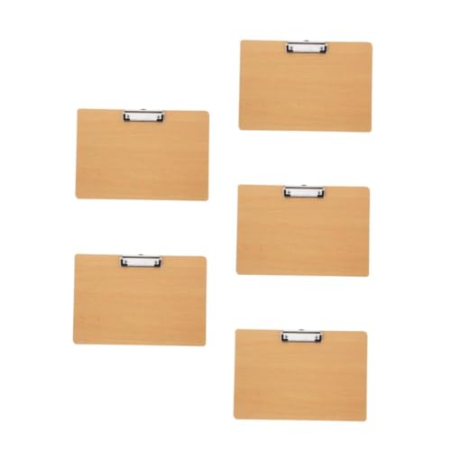 LALAFINA 5St Schreibblock-Clip Klemmbrett-Clip Zeichnung in der Zwischenablage Datei Zwischenablage Clipboard-Ordner Organisator für Papierakten Layout-Zwischenablage Büroklammer MDF Khaki von LALAFINA