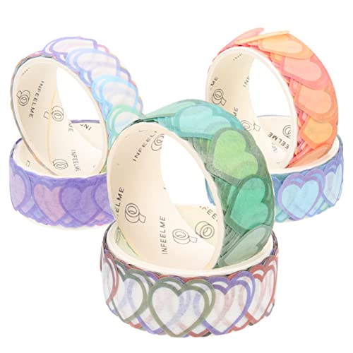 LALAFINA 6 Rollen Liebe Und Klebeband Herz Punktaufkleber Etikett Spender Fetzen Zerbrechliches Band Bejahung Schrott Lustige Aufkleber Washi-sticker Selber Machen Japanisches Papier von LALAFINA