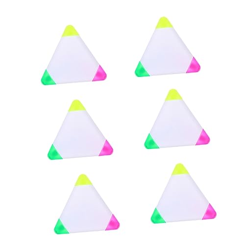 LALAFINA 6pcs Dreieck Textmarker Marker Stifte Fluoreszenz Marker Nicht-wischen off auf Papier von LALAFINA