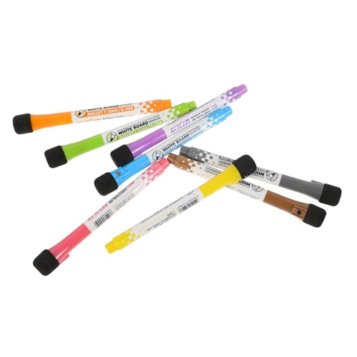 LALAFINA 8 Stück Magnetische Whiteboard-marker Mit Radiergummi, Bunte Farbmarker, Whiteboard-marker, Wassermalstifte, Klassenzimmer-whiteboard-stifte von LALAFINA