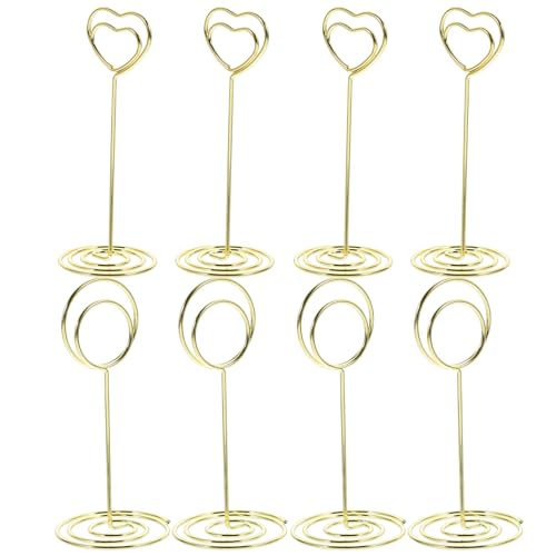 LALAFINA 8St Desktop-Notizhalter bürodeko büro dekoration paperclips Staffeleien zum Ausstellen Fotohalter-Clip bilderrahmen Tischschildhalter Speisekartenhalter Aluminiumlegierung Golden von LALAFINA