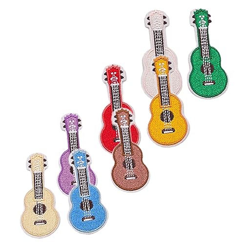 LALAFINA 8St Gitarren-Stickerei-Patch Hemdflicken Reparatur von Patches Dekor Stickerei-Gitarren-Patch Musical schuhreparatur stickset Kleidungsflicken Kleiderabzeichen Polyesterfaden von LALAFINA