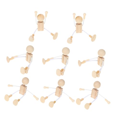 LALAFINA 8st Holzspielzeug Figuren-präsentationsständer Puppenkleidung Weltraumbriefpapier Lustig Gehäkelter Figurensockel Puppenherstellung Behälter Mit Deckel Gehäkelte Puppe Stapel Beige von LALAFINA