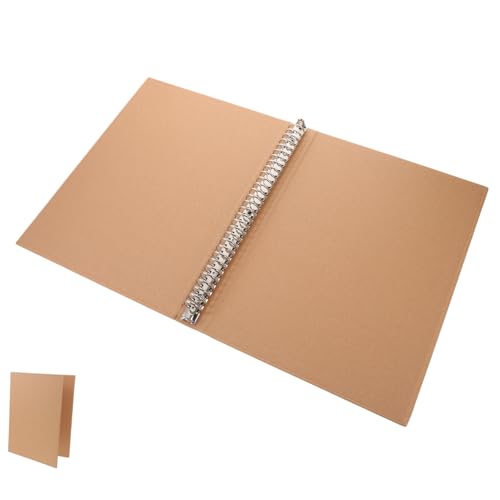 LALAFINA A4 Ringbuch Aus Kraftpapier Vintage Kraftpapier Binder Cover Für Notizen Und Dokumente Wiederverwendbare Notizbuchhülle Mit 30 öchern von LALAFINA