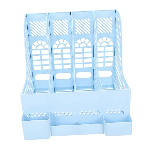 LALAFINA Aktenbox Draht Papier-organizer-ordner Magazindatei Praktischer Zeitschriftenhalter Dateien Fall Wohnaccessoire Schreibtisch-zeitschriftenhalter Minimalistisch Sky-blue Plastik von LALAFINA