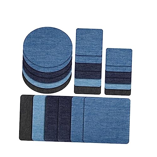 LALAFINA Aufbügelbare Denim Flicken DIY Reparaturset Für Kleidung Jeans Und Stoffe Selbstklebende Jeans Patches Zufälligen Farben Für Kreative Reparaturen von LALAFINA