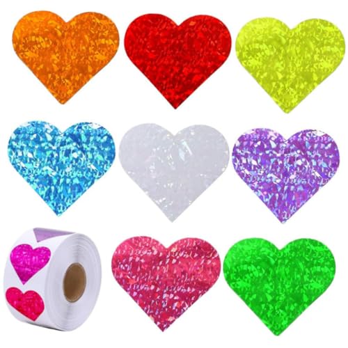 LALAFINA Aufkleber 8 Farben DIY Glitzer Sticker Für Schule Und Bastelprojekte Selbstklebende Etiketten 1 Rolle 38mm von LALAFINA