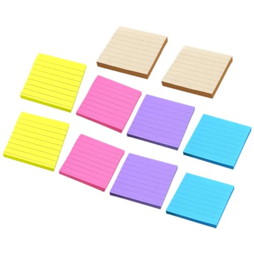 LALAFINA Schreibwaren Kinder Notizzettel Block Bunte Haftnotizen Set Selbstklebende Notizzettel Fluoreszierend Und Naturpapier Multifunktionale Memo Sticker Für Schule Büro Und Zuhause von LALAFINA