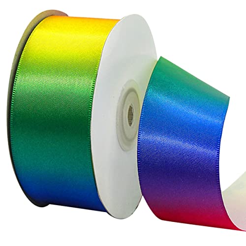 LALAFINA Buntes Regenbogen Ripsband Aus Hochdichtem Polyester 22m Lange Geschenkband Für DIY Bastelprojekte Geschenkverpackung Und Dekoration 4cm Breit Farbenfrohes Design Für von LALAFINA