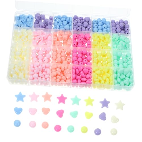 LALAFINA DIY Fünfzackstern Herz Perlen Set Für 720 Bunte Spacer Beads Für Schmuckherstellung Armbänder Halsketten Und Bastelprojekte Delicate Acrylic Beads von LALAFINA