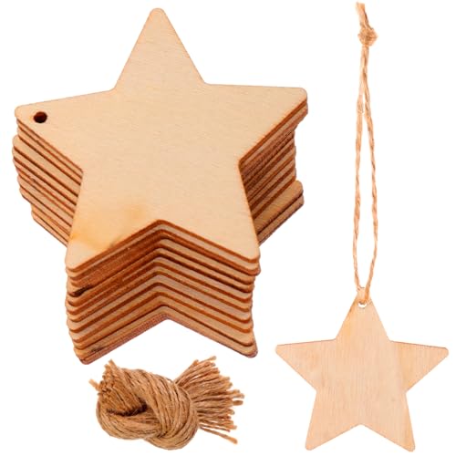 LALAFINA DIY Holzsterne Unbehandelt Pentagramm Holzschneider Natürliche Holzplättchen Für Bastelprojekte Weihnachtsdekoration Und Kreative Kunsthandwerke von LALAFINA