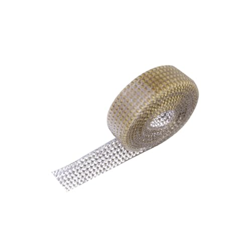 LALAFINA DIY Strassband Diamantstreifen Klebe Mesh Dekoratives Band Für Brautkleider 2mm 6 Reihen 1 Meter Rhinestone Ripsband Für Schmuck Und Bastelprojekte von LALAFINA