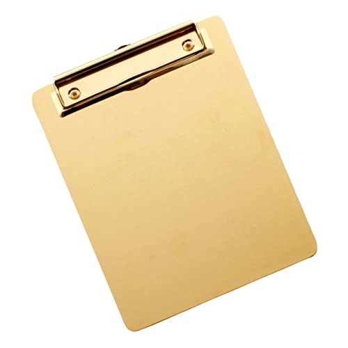 LALAFINA Datei Zwischenablage write board büroklammern paperclips paper clip Schreibunterlage dokumentieren einziehbare Stifte Heimbüro Post a5 Zwischenablage Papierhalter Klemmbrett Golden von LALAFINA