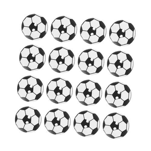 LALAFINA Fußball Holzknöpfe DIY Bekleidungsbuttons Vintage Nähknöpfe Fußballform Perfekte Deko Knöpfe Zum Annähen Für Kreative Bastelprojekte von LALAFINA