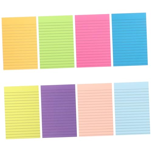 LALAFINA Haftnotizen 8 Farben Liniert Tearable Memo Pads Selbstklebende Notizzettel Für Büro Schule Und Zuhause Praktische Klebezettel Für Notizen Und Erinnerungen von LALAFINA