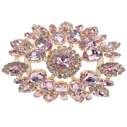 LALAFINA Heißkleber Bottom Stoff Aufkleber Schmuck Hut Pin Strass Strückstein Applikze Kleidung Stifte Schal Ring Hut Accessoires Anzug Accessoires Boutonniere Knopfloch Strass Rosa von LALAFINA