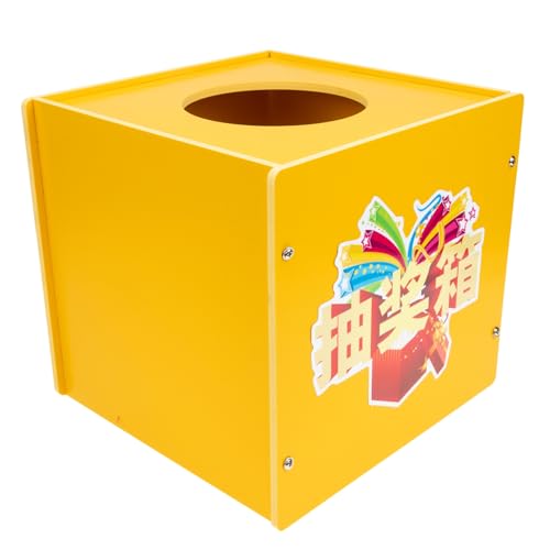 LALAFINA Kasten Lotterie-Box auflageboxen aufbewahren box sammelbox geschenkschachtel geschenkkartenbox spielkiste Tombola-Zubehör Lotteriefall Lotterieinhaber Tombola-Versorgung PVC Golden von LALAFINA