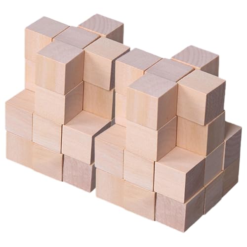 LALAFINA Holzwürfel Blanko Kleine Holzbausteine Unbemalte Würfel Aus Kiefernholz Für Diy Material Naturbelassene Holzklötze Perfekte Bausteine Für Kreative Projekte Bausteine Spielzeug von LALAFINA