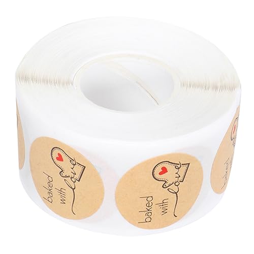 LALAFINA Kraftpapier Aufkleberrolle Für Geschenkverpackungen 1 Rolle Mit 500 Etiketten Ideal Für Geldgeschenke Zur Hochzeit Geburtstag Und Besondere Anlässe Vielseitig Einsetzbar Für von LALAFINA